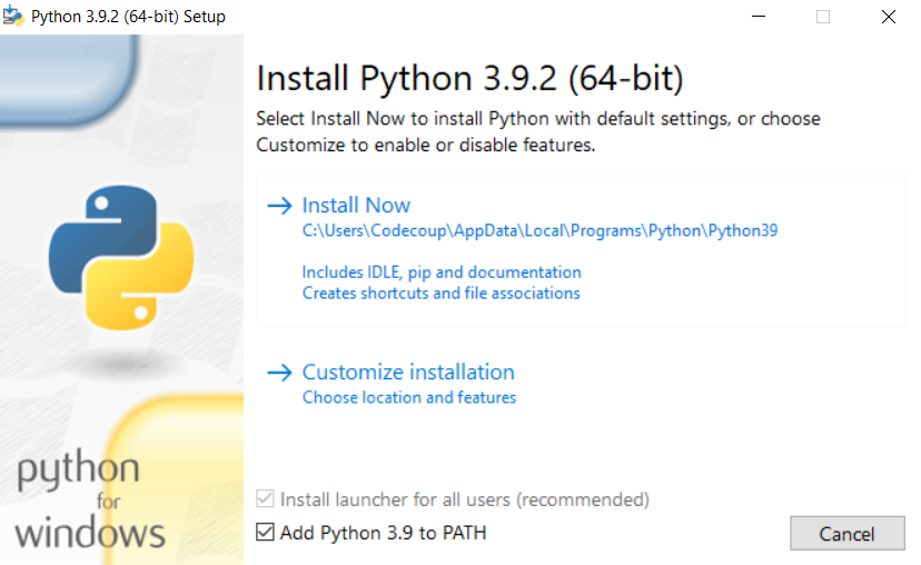 Python installer Add to PATH